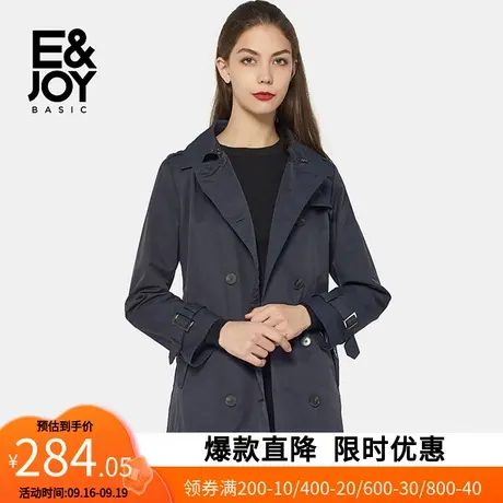 【断码S】艾格 E&JOY 2019秋季新品女装时尚百搭风衣外套W1088商品大图