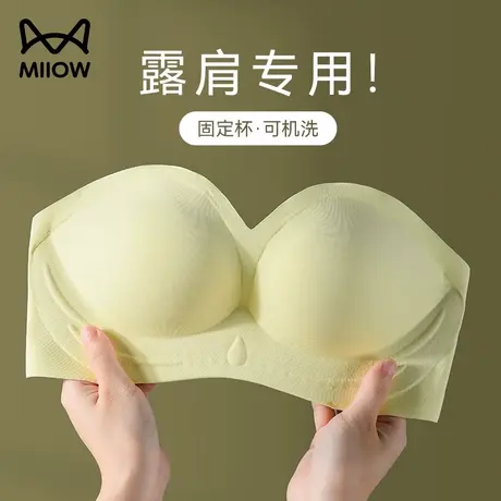 猫人抹胸无肩带内衣女防滑小胸聚拢薄款夏季显大无痕吊带裹胸文胸商品大图