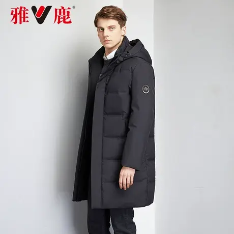 雅鹿羽绒服男士冬2023年新款连帽加厚保暖帅气中长款冬季外套男DW图片