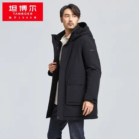 坦博尔鹅绒羽绒服男工装中长款保暖外套冬TA212677断码福利清仓图片