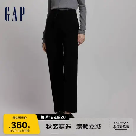 Gap女装秋季款纯色双面针织直筒裤长裤883689时尚运动休闲裤图片