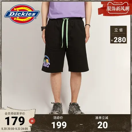 Dickies商场同款23新品春夏新款 重磅棉材质印花抽绳工装卫裤短裤商品大图