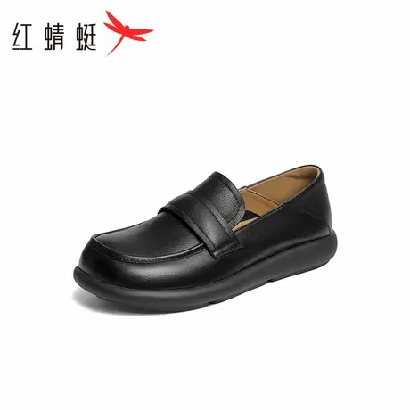 红蜻蜓妈妈鞋女士秋季新款单鞋真皮女鞋软底皮鞋女款中老年平底鞋图片