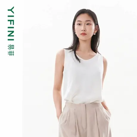 [专柜同款]Yifini/易菲宽松短款百搭通勤背心打底衫夏装新款商品大图