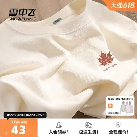 雪中飞t恤短袖男2025新款夏季宽松纯棉半截袖男生百搭学生体恤PC图片