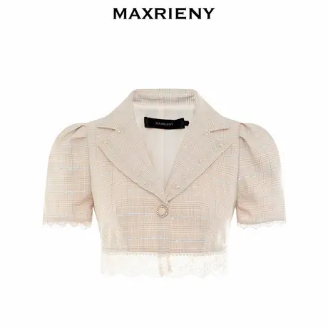 【奥莱】MAXRIENY春日温柔复古感抽截短外套春款通勤风短上衣外衣商品大图
