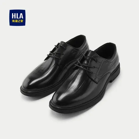 HLA/海澜之家简约商务正装皮鞋25新透气耐穿柔韧耐磨花纹德比鞋男商品大图