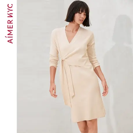 爱慕NYC长袖中长睡裙女春秋家居服可外穿AN440351图片