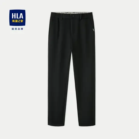 HLA/海澜之家松紧腰休闲裤2023秋季新款针织毛呢宽松锥形九分裤男商品大图