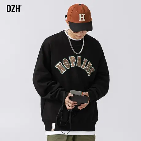 男士美式重磅卫衣男圆领潮牌春秋男装2023年新款长袖上衣宽松百搭商品大图