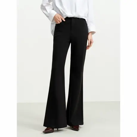 JUZUI玖姿百搭修身牛仔微喇裤小黑裤女2026春季新款JTGC121089图片