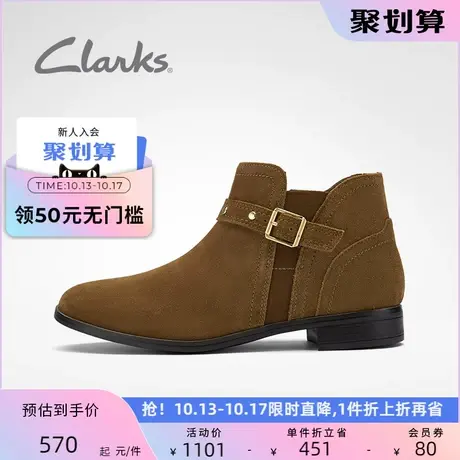 Clarks其乐女鞋秋冬潮流时尚搭扣切尔西靴复古及踝靴短靴女商品大图