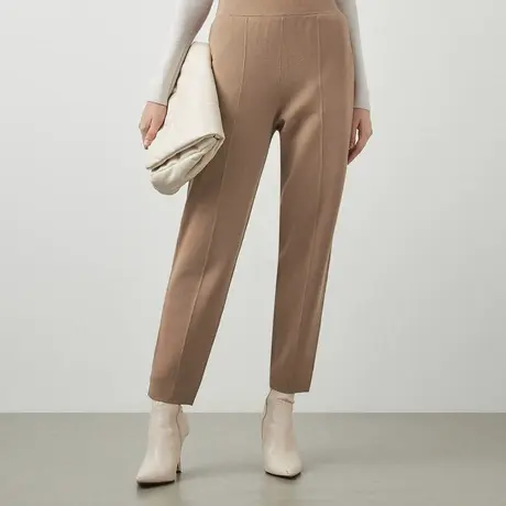 LANCY/朗姿俪雅冬季新款高腰休闲裤子小脚女士显瘦通勤女裤商品大图