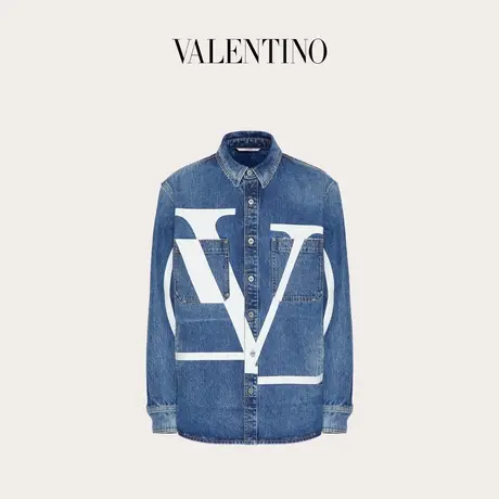 【3期免息】华伦天奴VALENTINO男士 VLOGO SIGNATURE印花丹宁衬衫商品大图