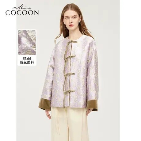 可可尼COCOON新中式夏季新款外套女丝绒国风刺绣高端女装羽绒上衣图片