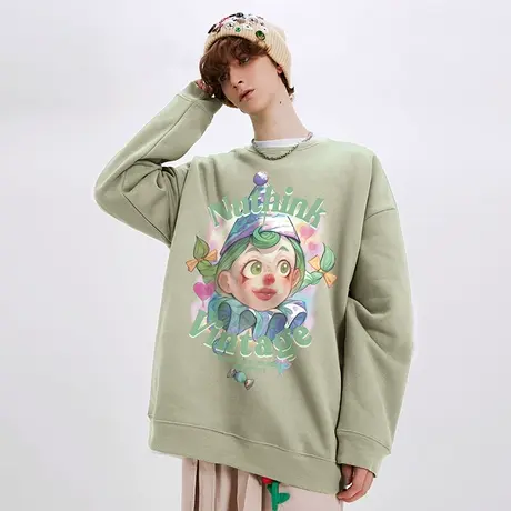 Nuthink美式男装国潮街头无帽小丑卫衣男款春季款ins潮流男女上衣商品大图