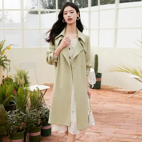 时尚减龄百搭风衣外套2022年春季新款女士气质中长款小众设计上衣商品大图