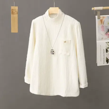 外搭半高领打底衫女秋冬季2024新款内搭显瘦长袖T恤小众别致上衣图片