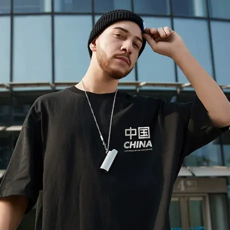 夏季胖子人oversize百搭短袖T恤男潮新疆纯棉情侣加肥加大码半袖商品大图