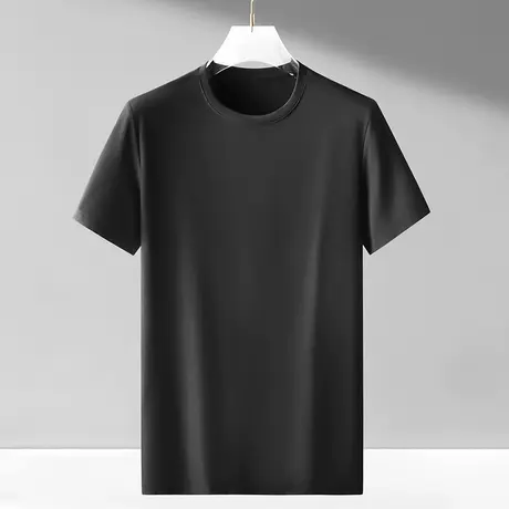 青中年短袖T恤男士2023新款夏季时尚拼接色帅气体恤圆领半袖上衣商品大图