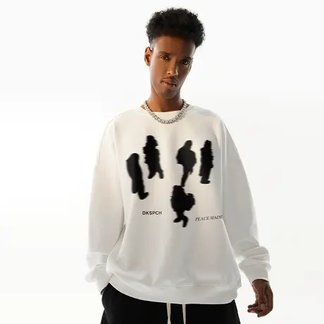 Nuthink美式圆领卫衣男小众潮流加肥加大男士打底衫上衣情侣春季商品大图