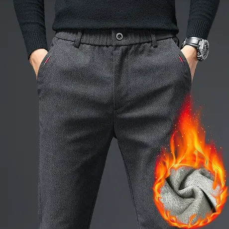 男士商务西装裤秋冬款加厚保暖休闲裤子2024新款冬季男装加绒西裤商品大图