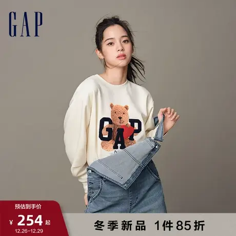 【欧阳娜娜同款】Gap女装早春LOGO宽松卫衣高级亲子装上衣891164图片