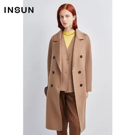 INSUN恩裳冬季轻奢羊绒双面呢毛呢外套商品大图