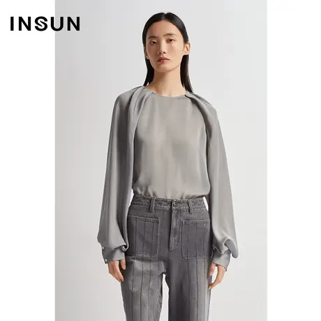 INSUN恩裳秋季流畅线条感飘逸感抗皱衬衫商品大图