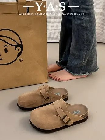 勃肯鞋女2024年新款厚底增高博肯包头半拖鞋春季一脚蹬懒人鞋潮商品大图