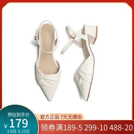 红蜻蜓通勤凉鞋2023夏季新款女包头中粗跟时尚通勤后空凉鞋女夏天商品大图