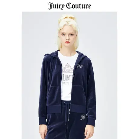 Juicy Couture橘滋天鹅绒外套女春季新款休闲连帽夹克长袖外套女商品大图