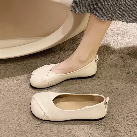 单鞋女夏季2023新款法式晚晚防滑孕妇一脚蹬女鞋子百搭平底豆豆鞋商品大图