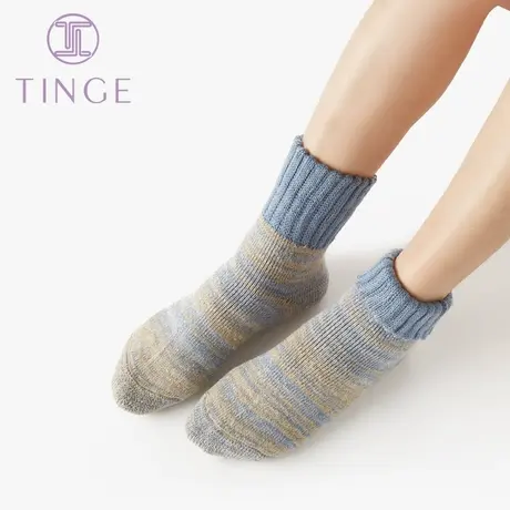 4双TINGE加绒加厚磨毛短袜保暖JK袜子女秋冬款中筒袜ins风图片