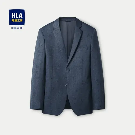 HLA/海澜之家修身休闲西服男2024春夏新款精致胸针点缀西装外套男图片