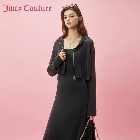 Juicy Couture橘滋2025春夏新款格雷系连帽短款修身外套女图片