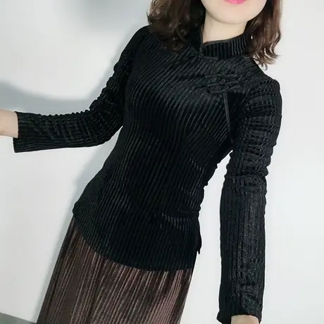 傲雪屋秋冬中国风复古原创显瘦旗袍上衣改良修身盘扣唐装女装汉服商品大图