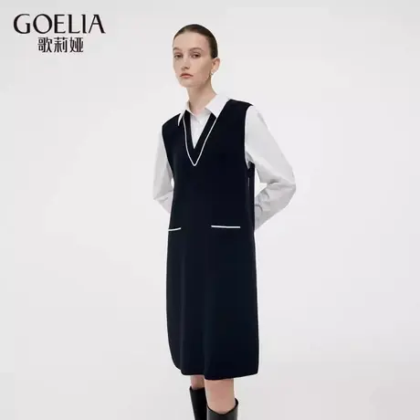 歌莉娅连衣裙女春季2025新款厅里厅气通勤衬衫领裙子1E1L4G530图片