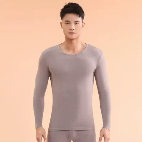 GONIDAL/冠得冠得男士超薄羊绒保暖内衣秋冬打底纯色弹力秋衣单件商品大图