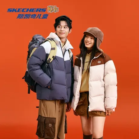 skechers斯凯奇面包羽绒服冬季男女同款潮流立领短款保暖运动外套商品大图