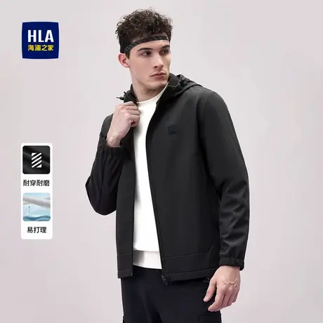 HLA/海澜之家sportsday马术运动夹克25秋冬新连帽保暖三防外套男图片