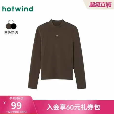 热风2025年冬季新款女士半高领长袖T商品大图
