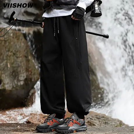 VIISHOW2025秋款防冲锋裤男机能工装裤户外宽松束脚运动裤子秋季商品大图