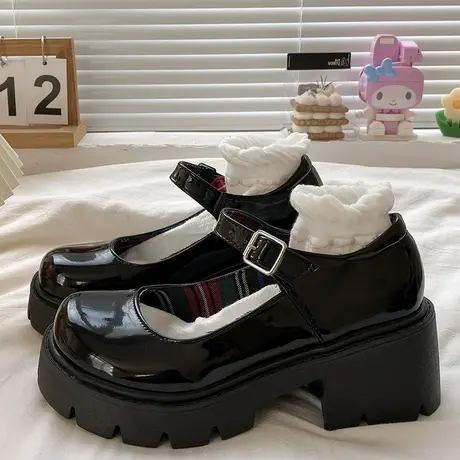 玛丽珍小皮鞋女2023年新款春季高跟厚底日系jk鞋圆头复古春秋单鞋商品大图