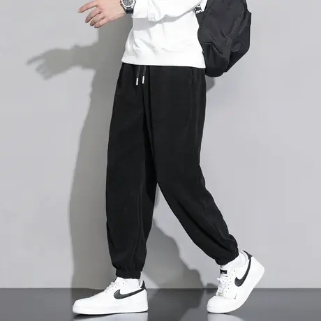 灯芯绒裤子男士秋季复古潮流宽松休闲长裤春秋卫裤百搭运动束脚裤商品大图