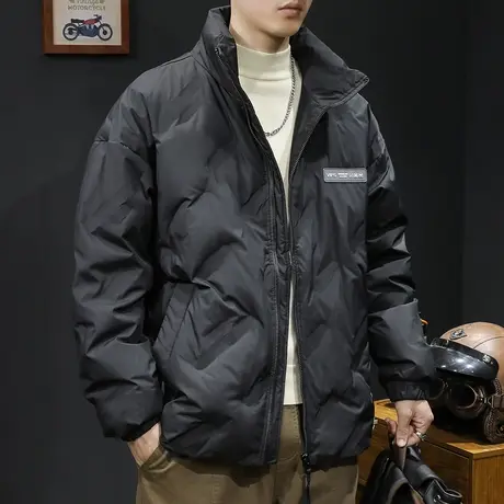 新国标80鸭绒羽绒服男冬季2023新款轻薄潮牌大码男士外套短款立领商品大图