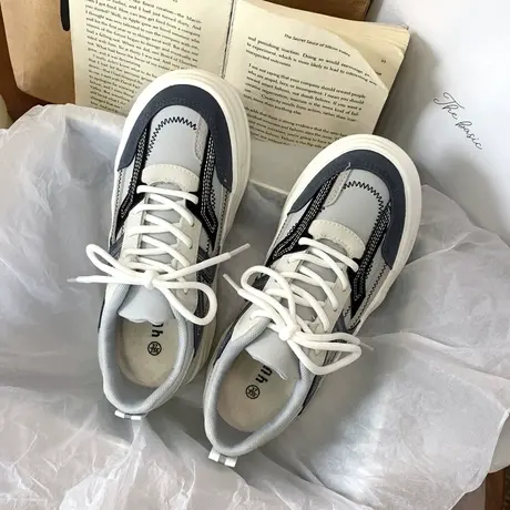 Betoo 秋季新款ins潮百搭运动鞋女小众设计休闲厚底老爹鞋小白鞋商品大图