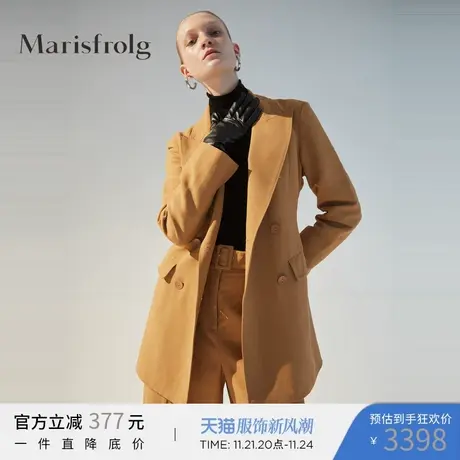 【商场同款】玛丝菲尔秋季新款女装双排扣西装外套职业OL小西服图片