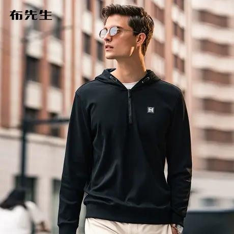 MrBu布先生纯棉加厚保暖连帽卫衣外套男 秋冬套头长袖T恤 BT11331图片