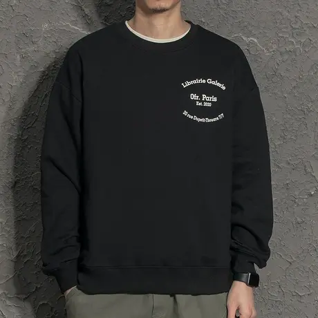 2021春秋新款上衣男潮牌ins印花卫衣圆领长袖情侣装春装休闲外衣商品大图